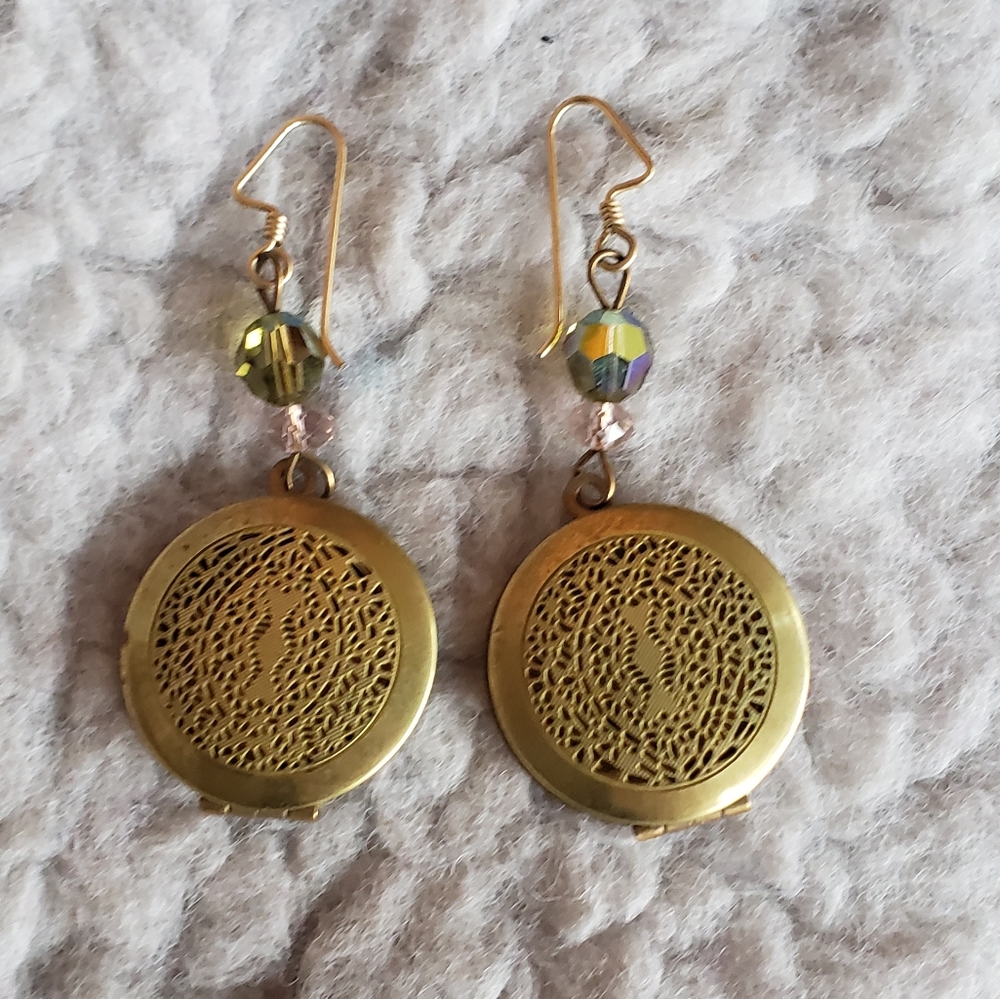 Vintage Style Earrings with Locket